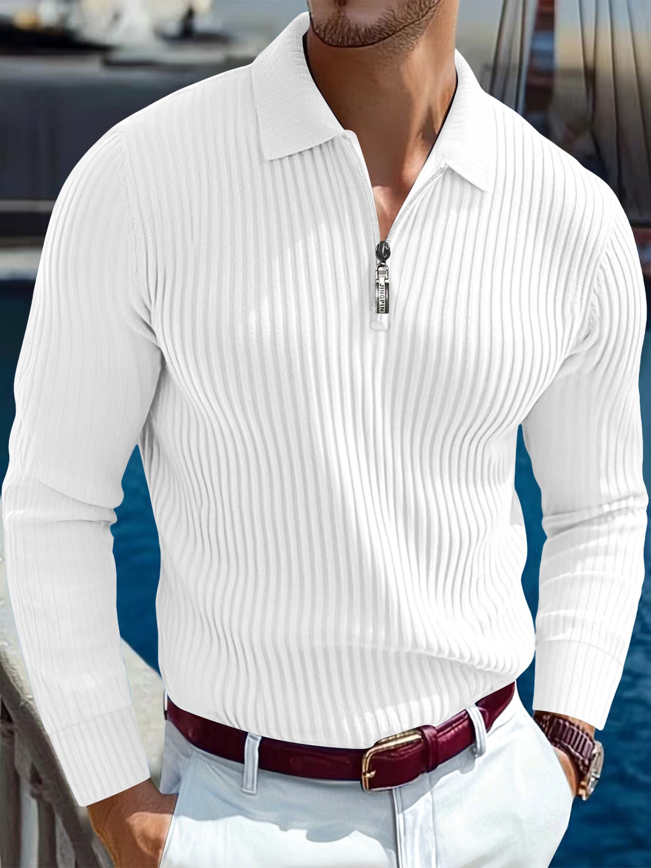 Men's Polo T-shirt Sports Retro Style Striped Polo Shirt