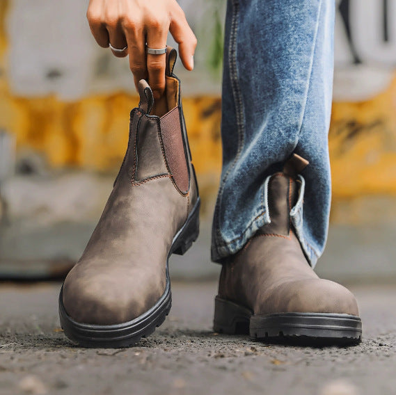 Men's Retro Chunky-Soled Casual Ankle Boots