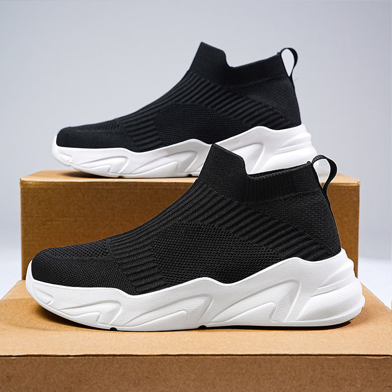 Men's  Fashion Mid-cut Laceless Knit Shoes