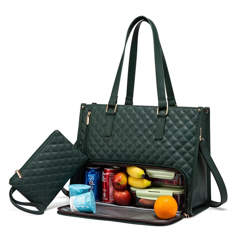Fashionable Lunch Tote Bag Handbag With Purse, Large Capacity