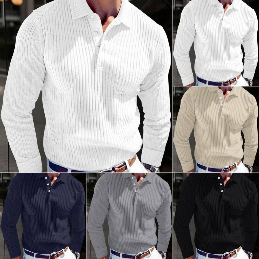 Men's Polo T-shirt Sports Retro Style Striped Polo Shirt
