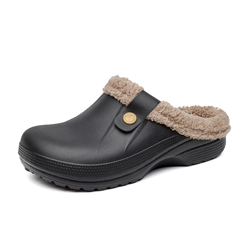 Fleece-Lined Cotton Slippers For Home