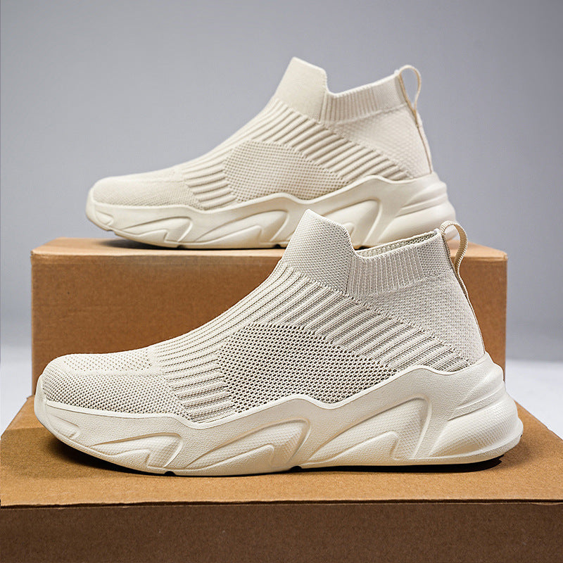 Men's  Fashion Mid-cut Laceless Knit Shoes