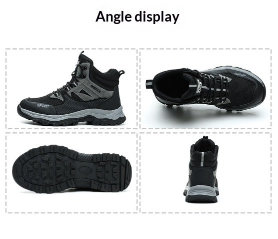 High-top Labor Protection Shoes With Anti-smashing Puncture-resistant And Abrasion-resistant Safety Features