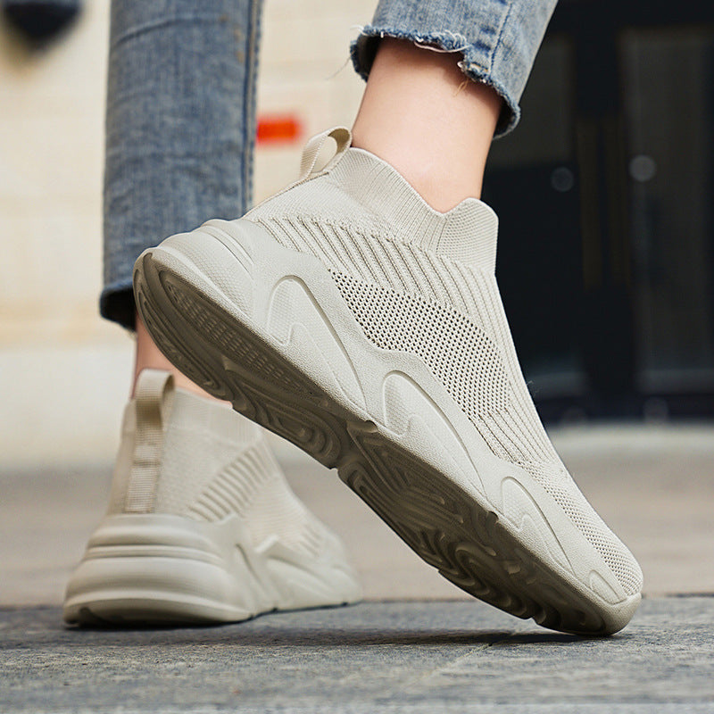 Men's  Fashion Mid-cut Laceless Knit Shoes