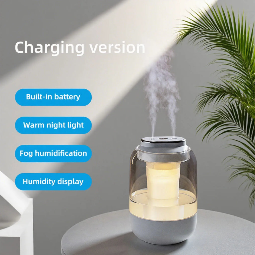 2L Double Nozzle Air Humidifier USB Aroma Diffuser Essential Oil Purifier Aromatherapy Mist Maker Color Lights For Home Bedroom