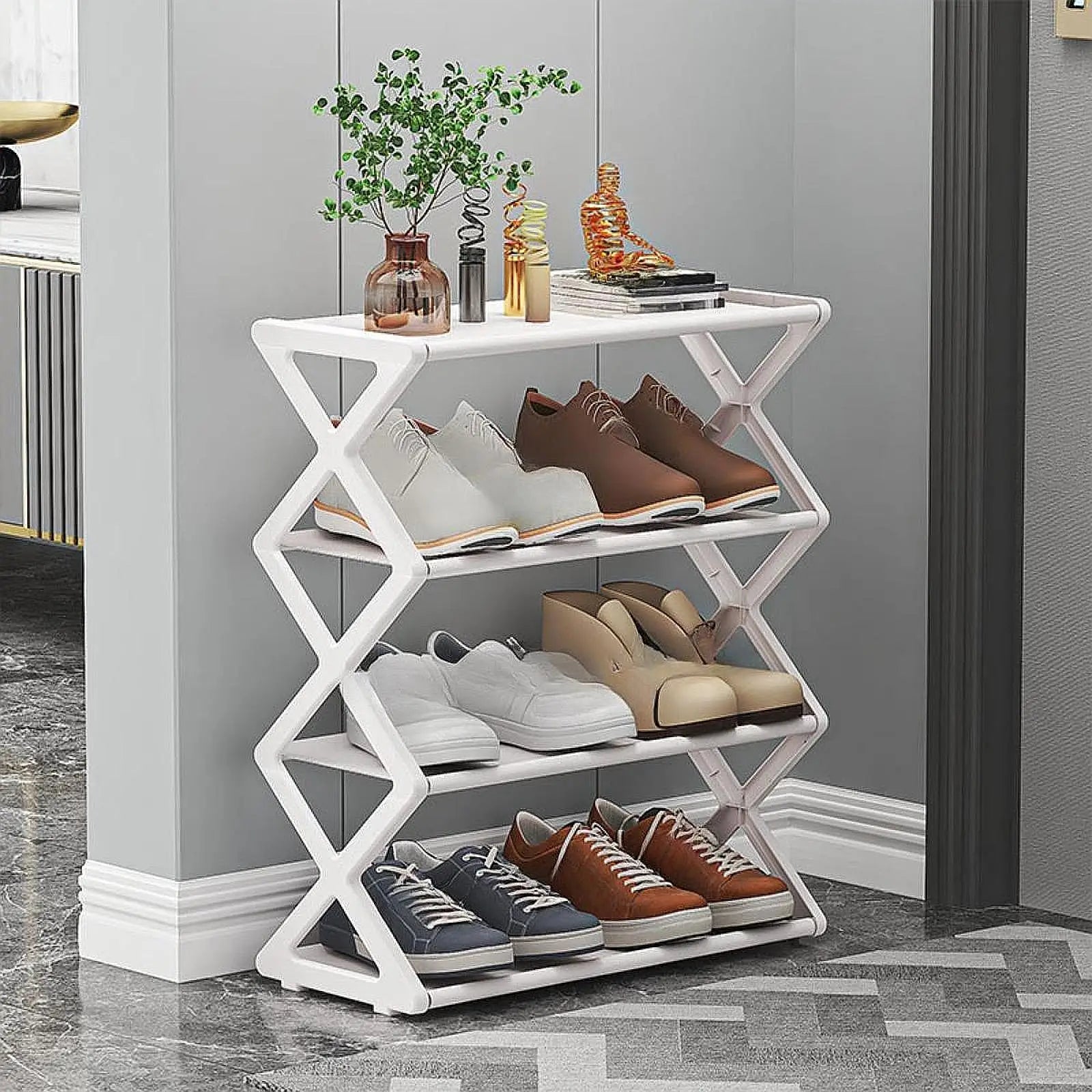 Shoe Rack for Front Door Entrance Shelving Lightweight Large Capacity Shelf Easy Assembly Shoe Shelf Modern Shoe Stand