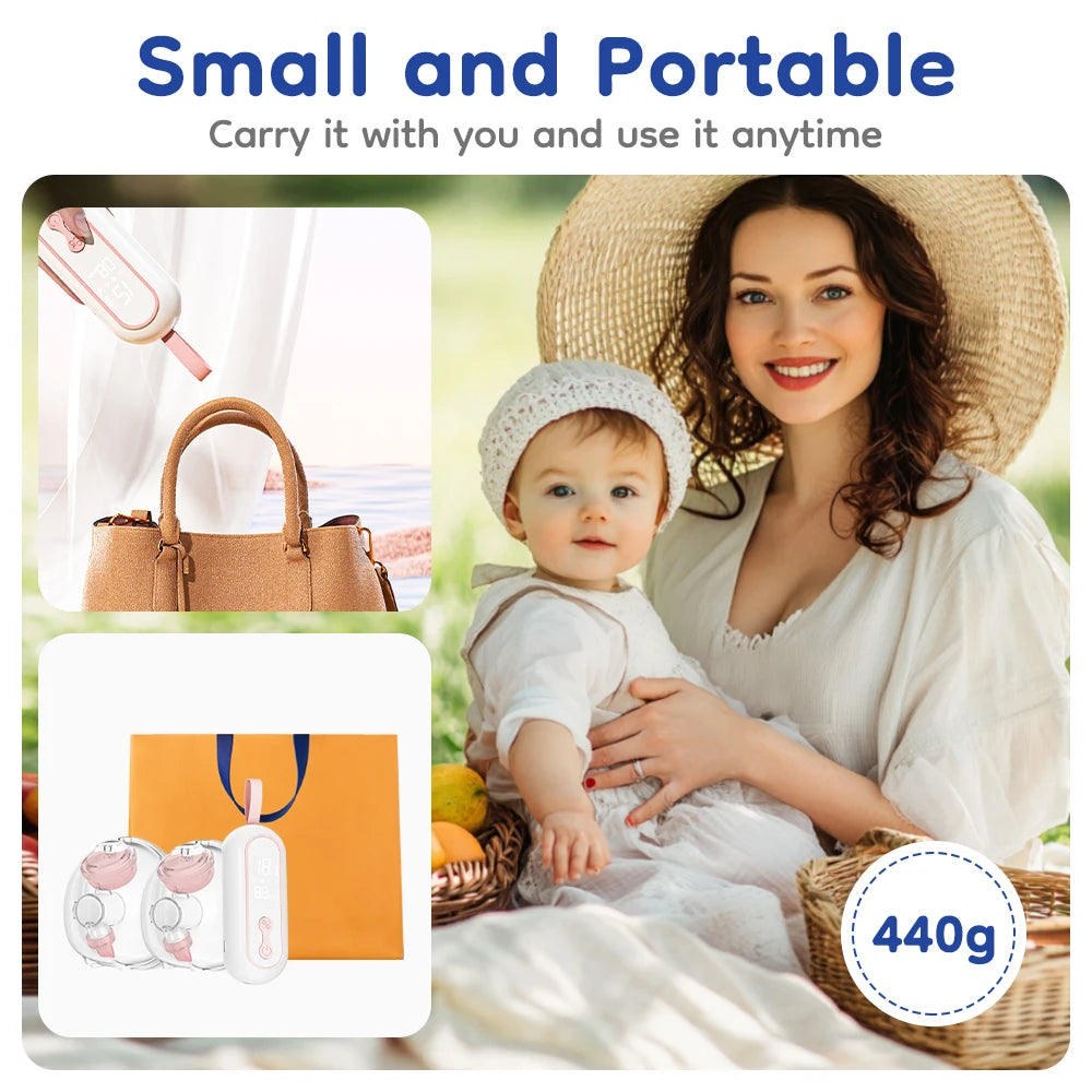 MAMIJOY Wearable Breast Pump  Portable Low Noise Breastfeeding Pump with 4 Modes 15 Levels Double Electric Breast Milk Pump AV66