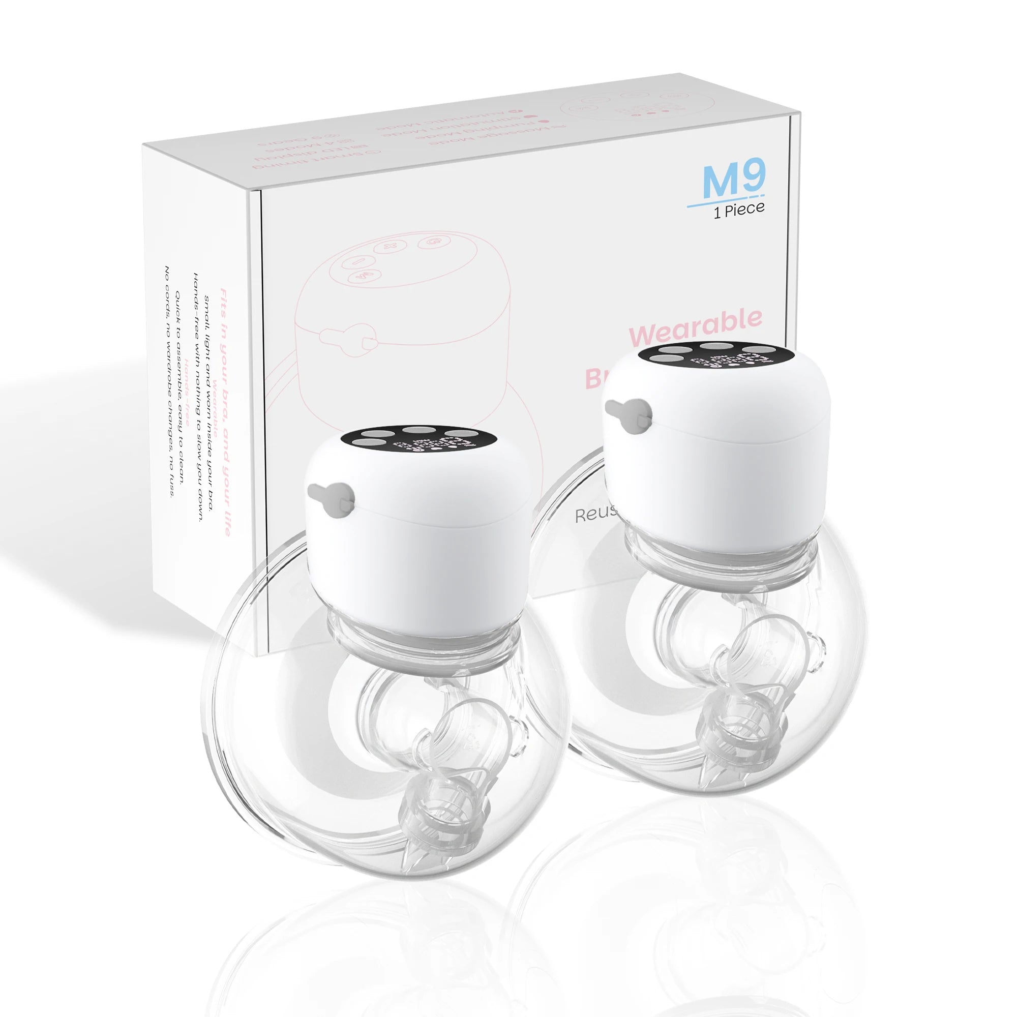 Hands-Free Wearable Breast Pump -  Electric Silent 4 Modes 9 Suction Levels, BPA-Free Portable 24mm Flange for Breastfeeding