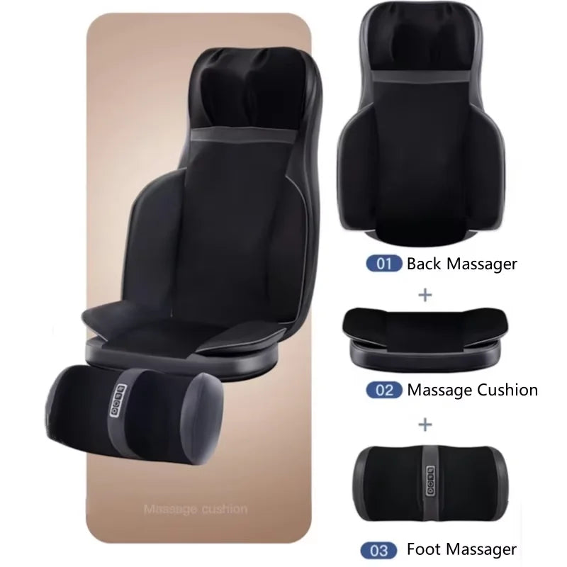 Shiatsu Neck Back Massager with Heat, 2D ro 3D Kneading Massage Chair Pad, Adjustable Compression Seat Massager for Full Body