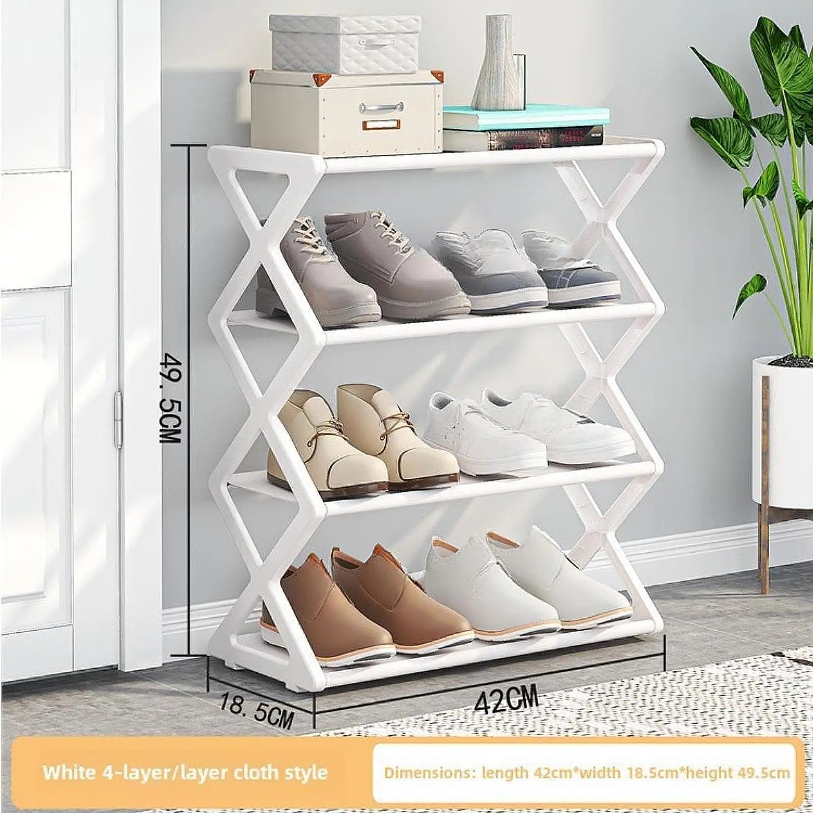 Shoe Rack for Front Door Entrance Shelving Lightweight Large Capacity Shelf Easy Assembly Shoe Shelf Modern Shoe Stand
