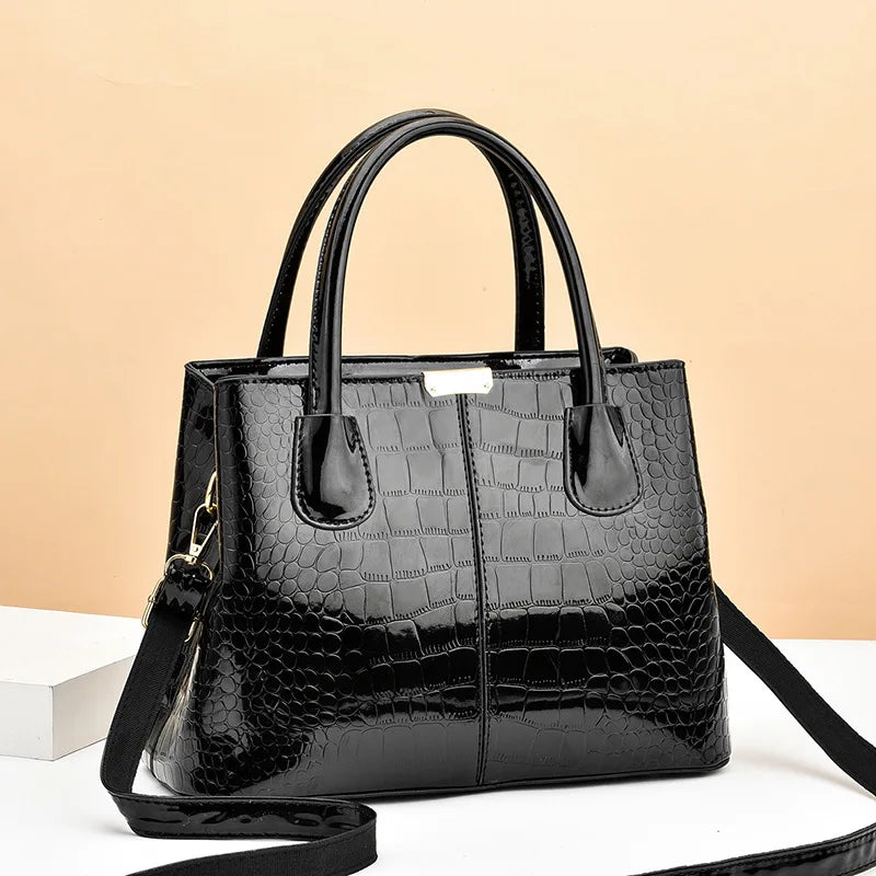 Leather Patent Leather Shoulder Crossbody Bag Women Luxury Designer Handbag Pruse Fashion Large Capacity Shopping Tote