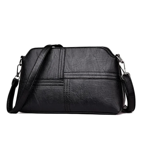 Vintage PU Leather Ladies Messenger Bags Small Splicing Handbag Luxury Design Shoulder Bag for Women Shopper Travel Totes