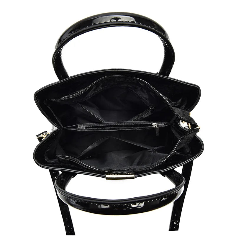 Leather Patent Leather Shoulder Crossbody Bag Women Luxury Designer Handbag Pruse Fashion Large Capacity Shopping Tote