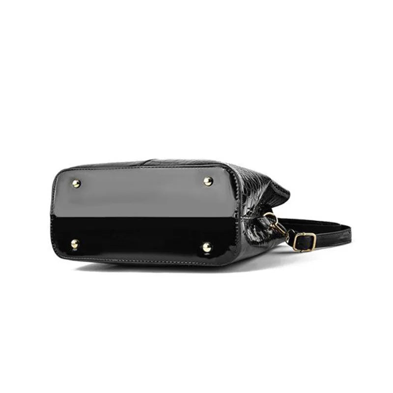Leather Patent Leather Shoulder Crossbody Bag Women Luxury Designer Handbag Pruse Fashion Large Capacity Shopping Tote