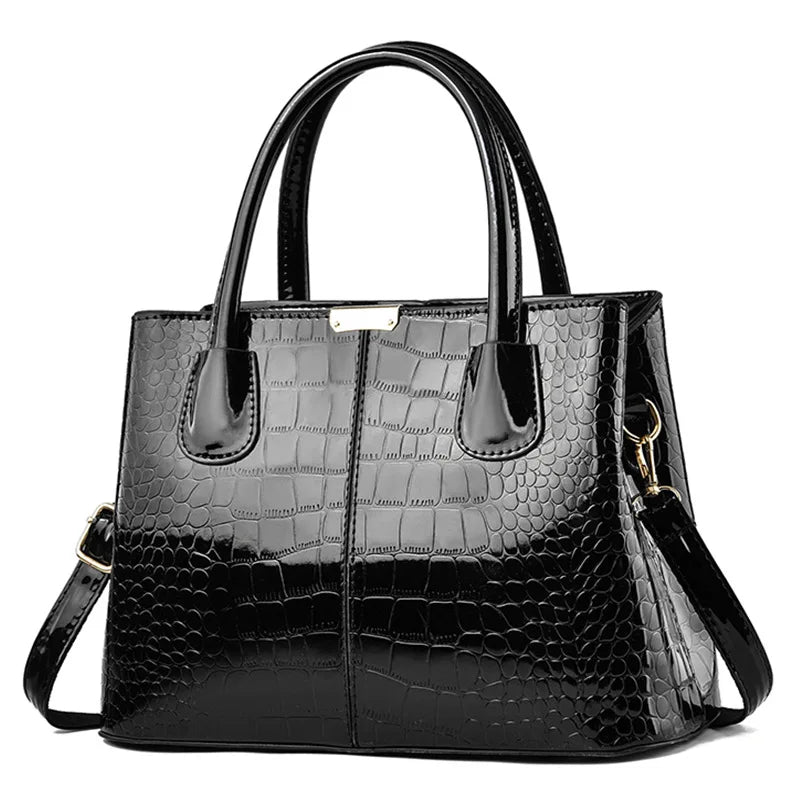 Leather Patent Leather Shoulder Crossbody Bag Women Luxury Designer Handbag Pruse Fashion Large Capacity Shopping Tote
