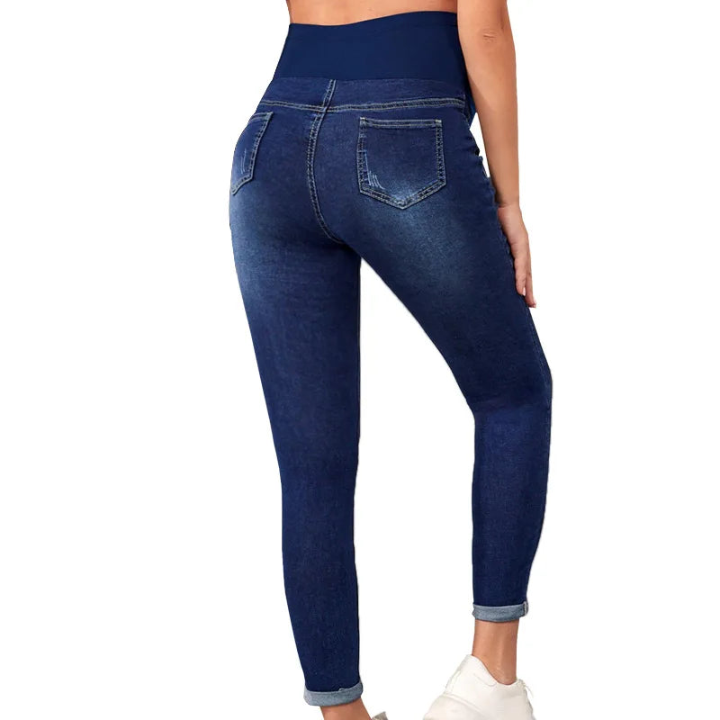 Maternity jeans maternity suit high waist belly lift hip elastic 2025 new style