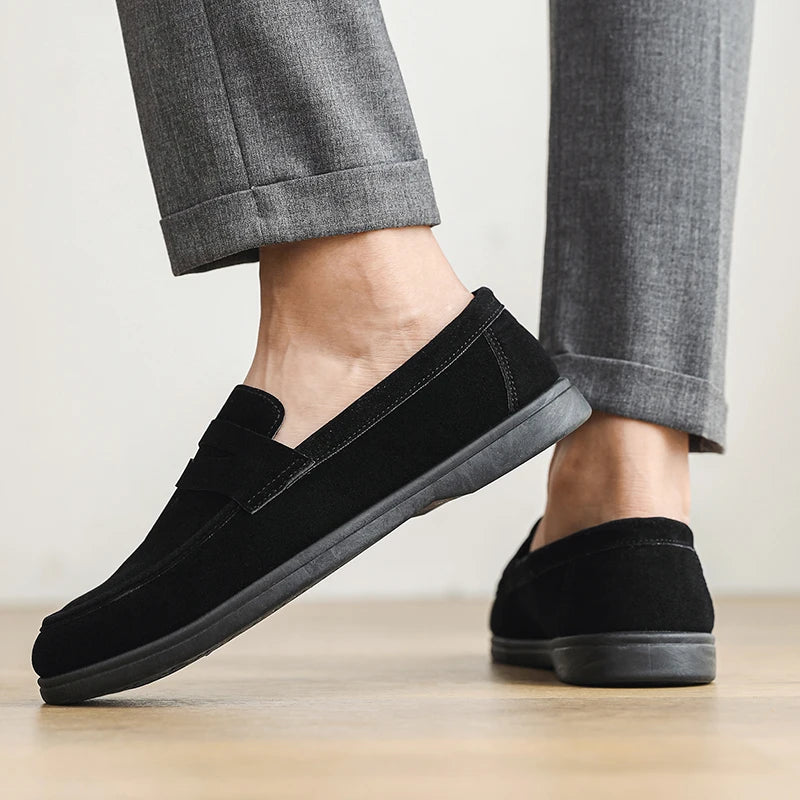 Men's Slip On Loafers Preppy Lightweight Breathable Comfort Outdoor Flats Non Slip Soft Sole Casual Daily Walking Shoes