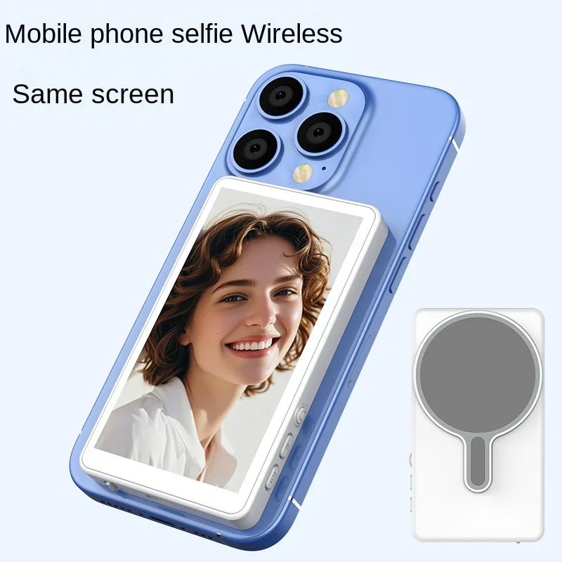 Wireless Monitor Rear Camera Screen Smartphone Selfie Magnetic Screen For Vlog Live Stream Video Recording Outdoor Selfie tool