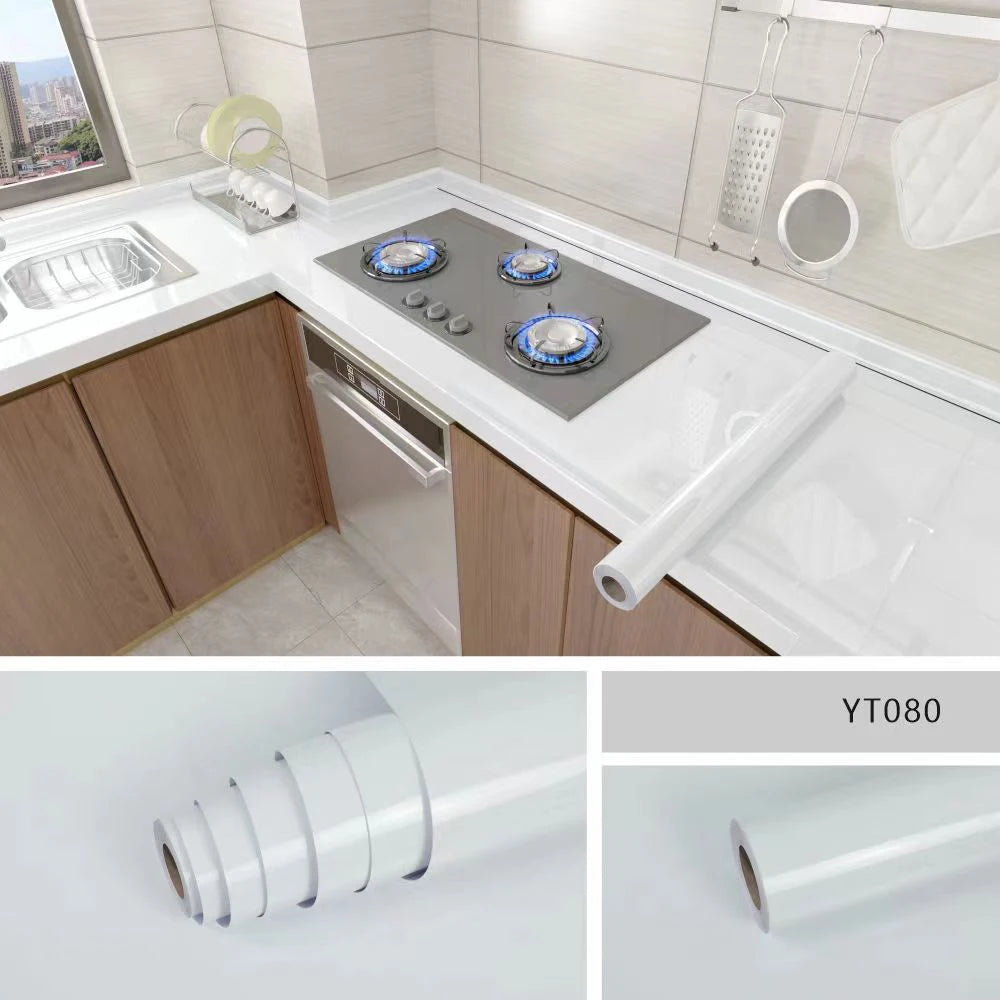 40cm kitchen waterproof and oil resistant PVC self-adhesive marble wall sticker easy to clean home decoration wall sticker