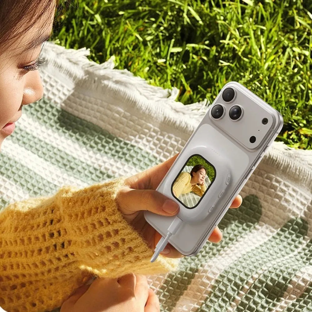 Mini Wireless Magnetic Phone Screen Projector Mobile Phone Rear Camera Selfie Video Camera for Vlog Live Selfie Screen