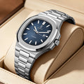 Luxury AIMANA Mens Automatic Watch Stainless Steel Strap Waterproof Luminous Date Calendar Rose Gold Nautilus Style Business Cas