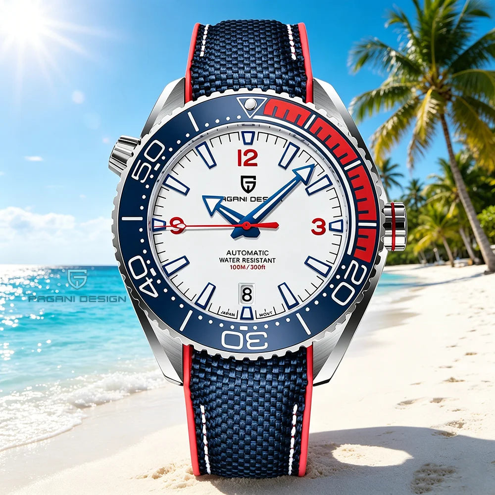 PAGANI DESIGN Men's Mechanical Watch 100M Waterproof Luxury Sapphire Glass Stainless Steel Japanese Movement Automatic Watch