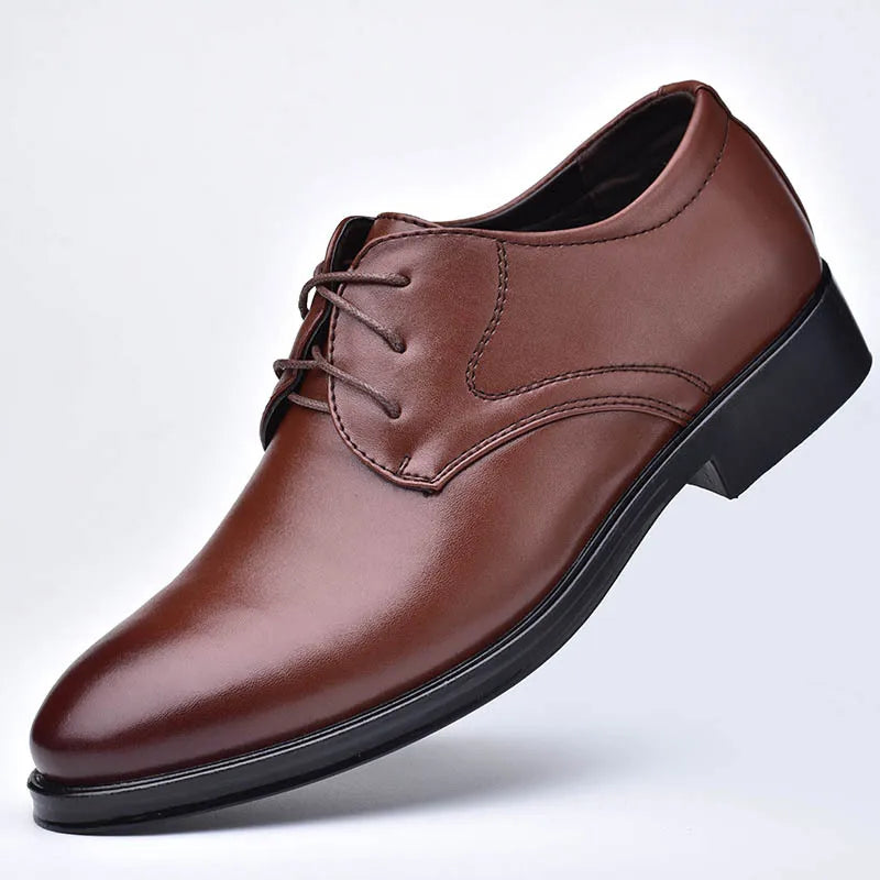 Man Dress Shoes Leather Lace Up Derby Wedding Shoes