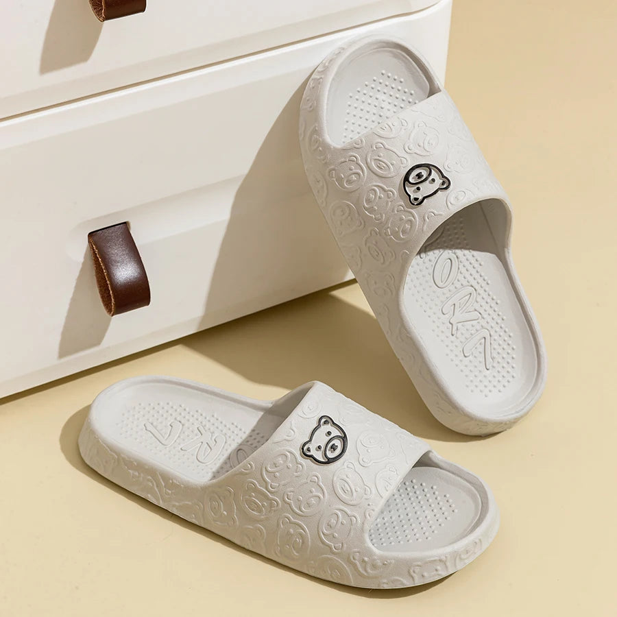 Summer Fashion Slippers Printting Little Bear Sandals Indoor Bathroom Non-slip