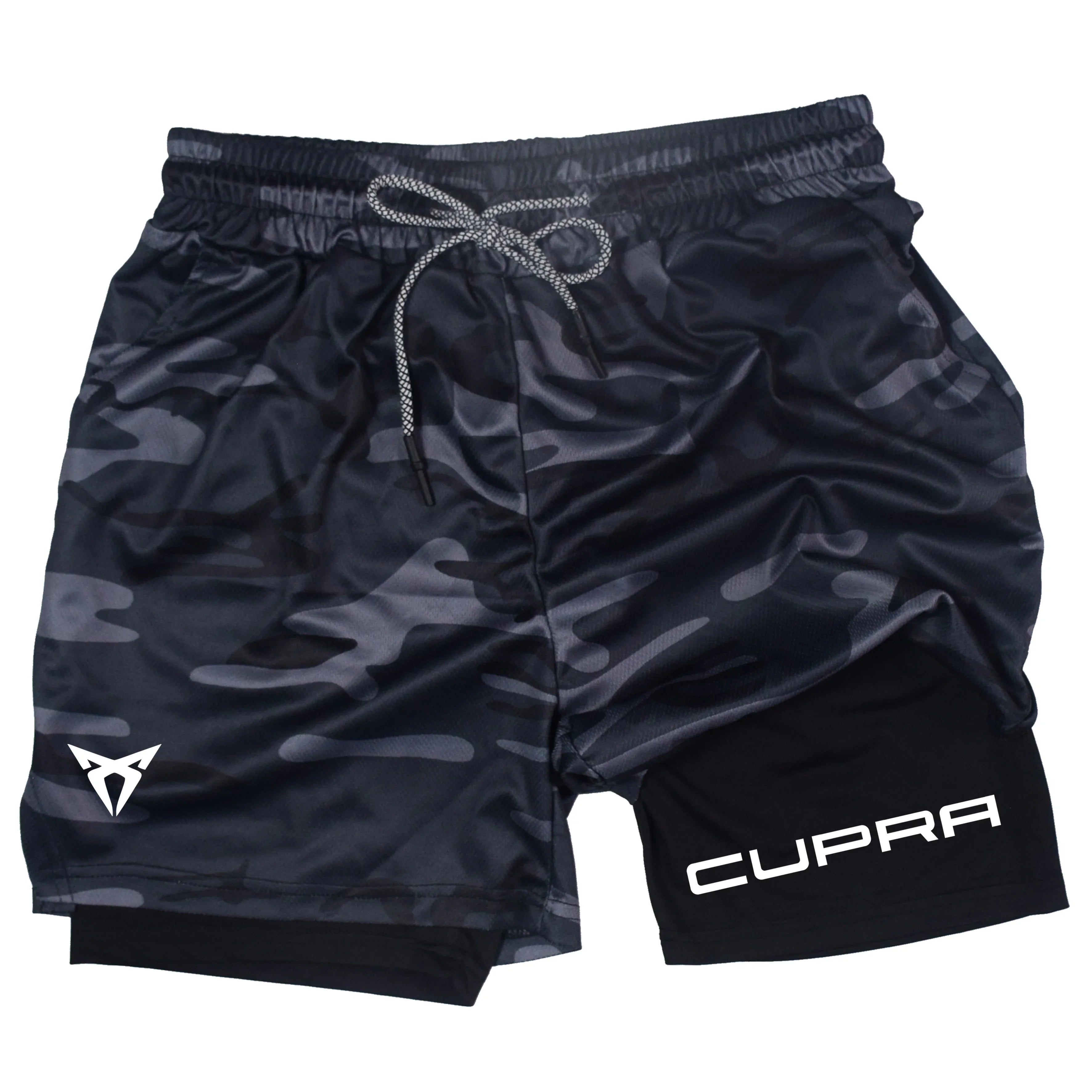 Men's short sports 2-in-1, breathable, elastic, quick-dry, double-layer, summer running clothes, M-3XL RL0244