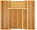 Expandable Bamboo Kitchen Drawer Organizer,Adjustable Cutlery Holder and Cutlery Tray Organizer,Drawer divider for silverware,Ta