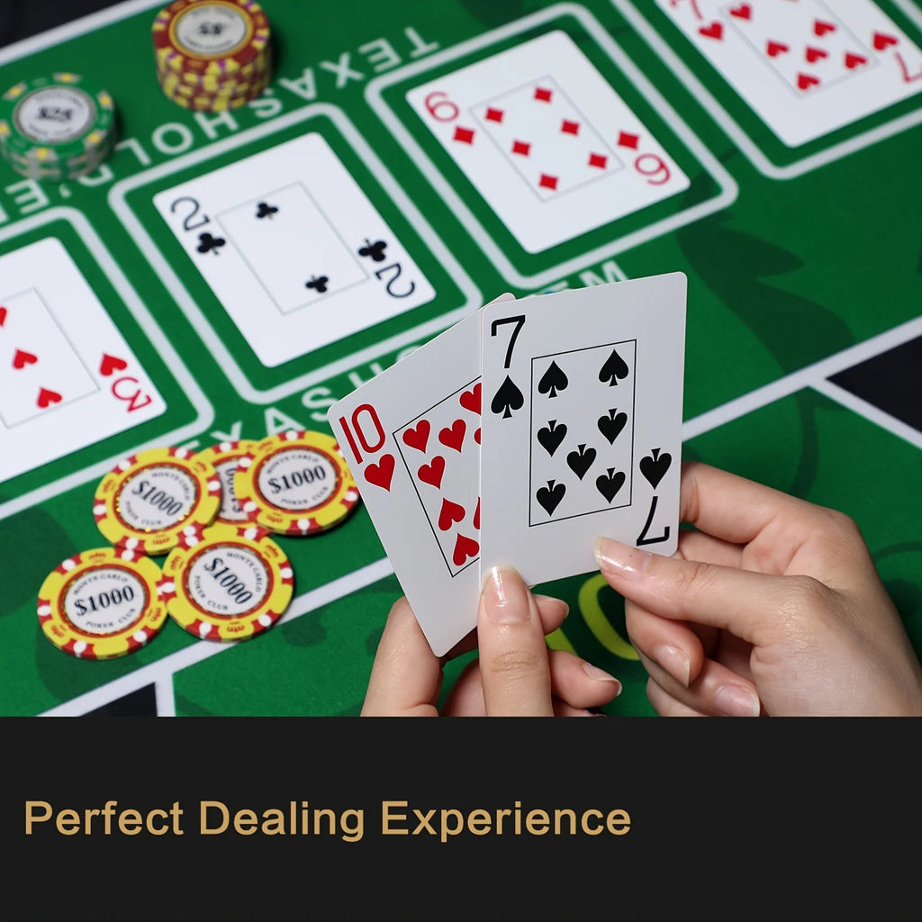 Texas Hold'Em Poker Mat Portable Rubber Poker Table Top Water Waterproof, Noise Reduction Suitable For Any Tabletop Game Premium