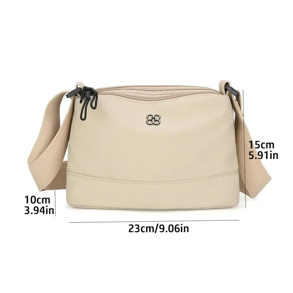 New Soft Nylon Cloth Women Shoulder Bag Multiple Pockets Casual Style Handbag Solid Color Crossbody Bags Girls