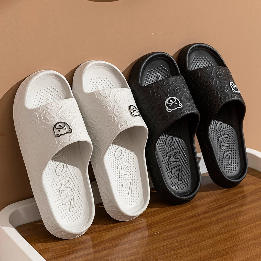 Summer Fashion Slippers Printting Little Bear Sandals Indoor Bathroom Non-slip