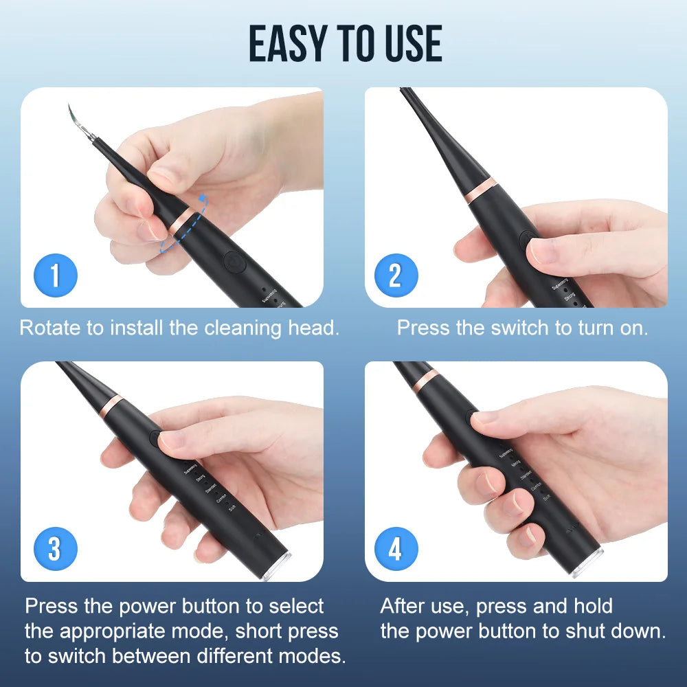 Dental Scaler Ultrasonic Scaler Tooth Cleaner Dental Stone Removal Electric Sonic Plaque Remover for Teeth Stain Tartar