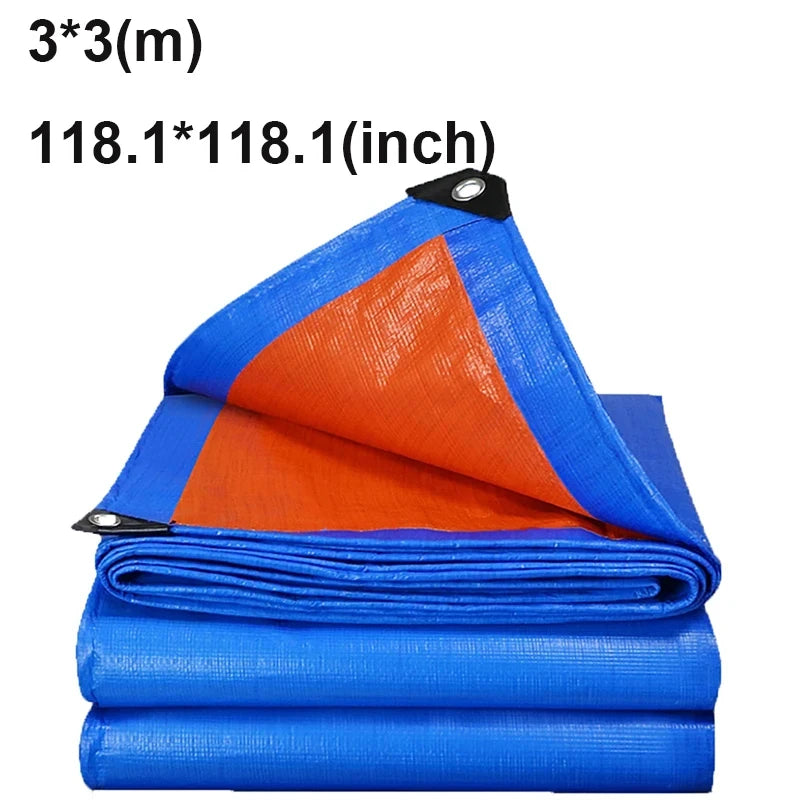 Tarpaulin 2m*1 2 3m*3 4 Awning Outdoor Blue Anti-Uv Tarp Rectangle Rain Shade Canopy Cover  Camping Patio Car Beach Tent Carport