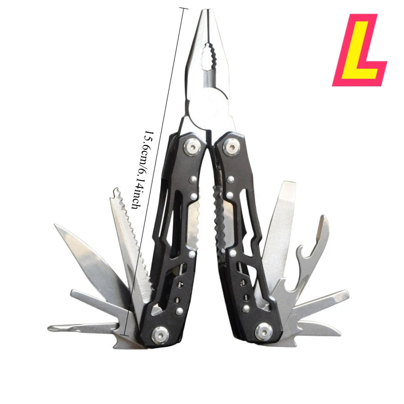 14-In-1 Multitool Folding Pliers Stainless Steel Pocket Knife Camping Outdoor Survival Tools with Nylon Bag EDC Multi-Tool Kit