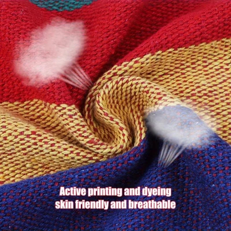 Outdoor Thickened Canvas Hammock Camping Outdoor Swing Net Hed Anti Rollover Striped Hanging Chair Hammock