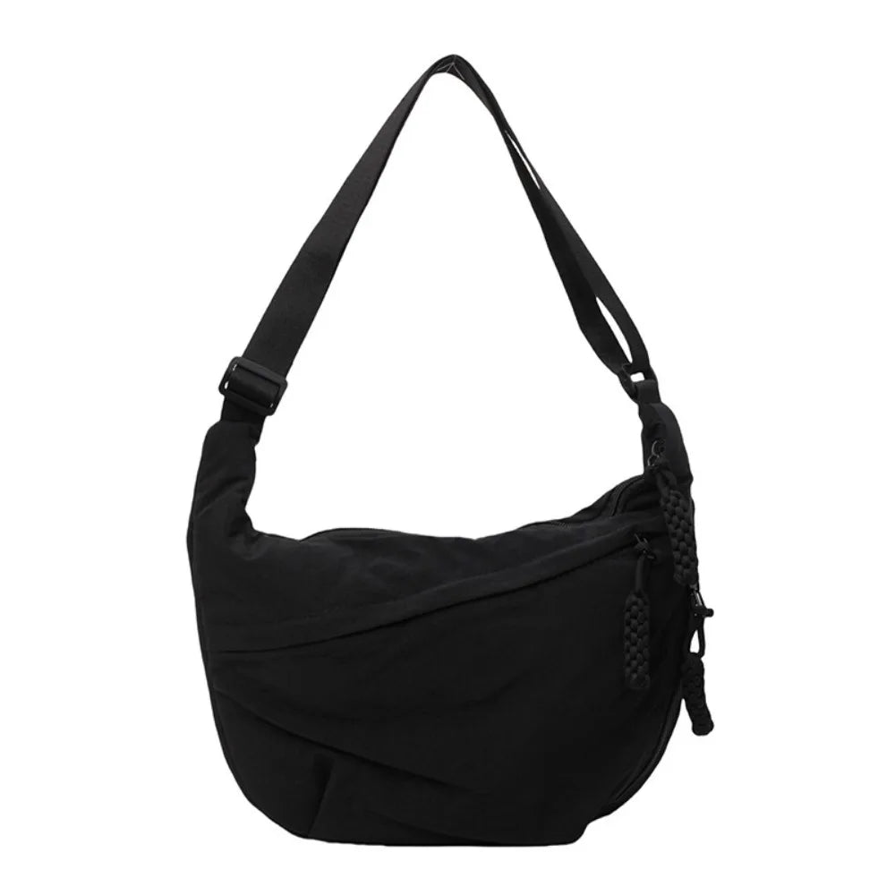 Nylon Crossbody Bags Large Capacity Korean Simplified Shoulder Bag Lightweight Solid Color Dumpling Bag Travel Sports Hobos Bag