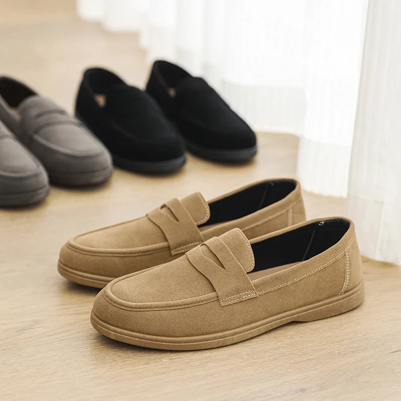 Men's Slip On Loafers Preppy Lightweight Breathable Comfort Outdoor Flats Non Slip Soft Sole Casual Daily Walking Shoes