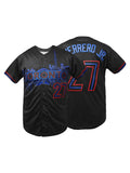 Men's Toronto #27 Embroidered Baseball Jersey Loose Fit V-Neck Short Sleeve Sports Top for Casual Wear, Outdoor Activities