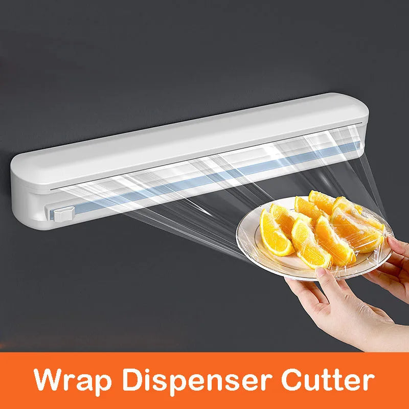 Plastic Wrap Dispenser With Cutter Film Wrap Dispenser Kitchen Tools Food Cling Film Dispenser Kitchen Accessories