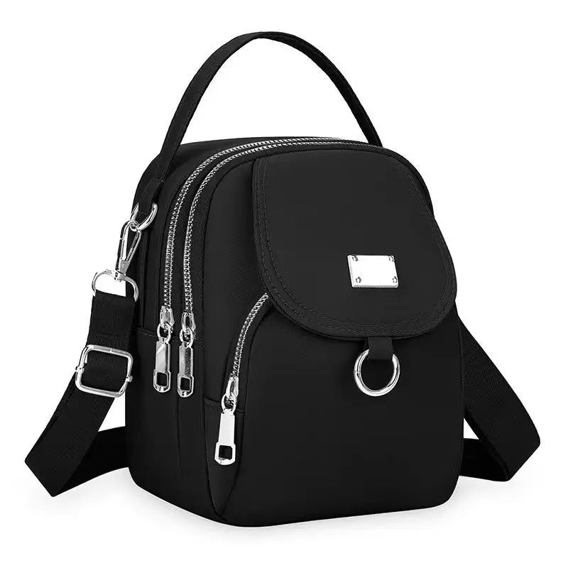 Durable Oxford Women Mini Bag 3 Layers Shoulder Bag Girls Shopping Phone Bag Lightweight Handbag Suitable For Going Out