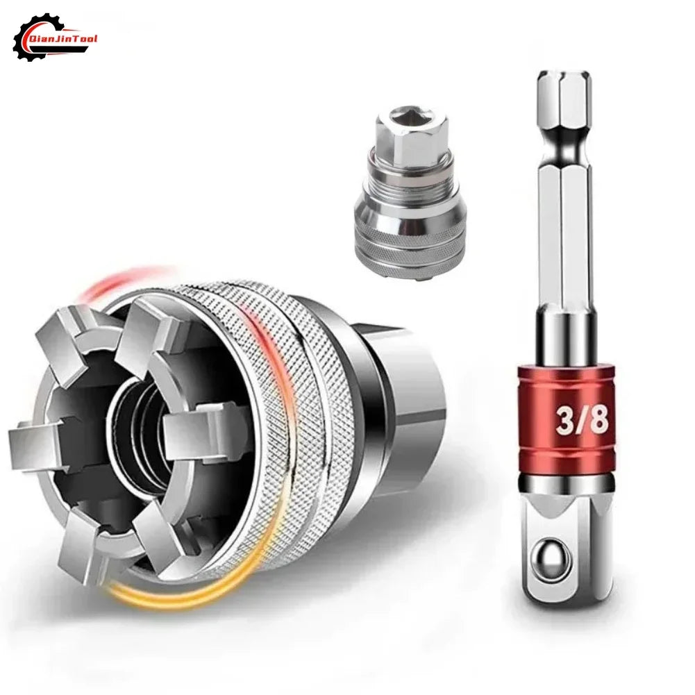 Adjustable Socket 3/8-3/4'' Universal Electric Wrench Sleeve Converter 10-19mm Socket Multifunctional Maintenance Drive Tool