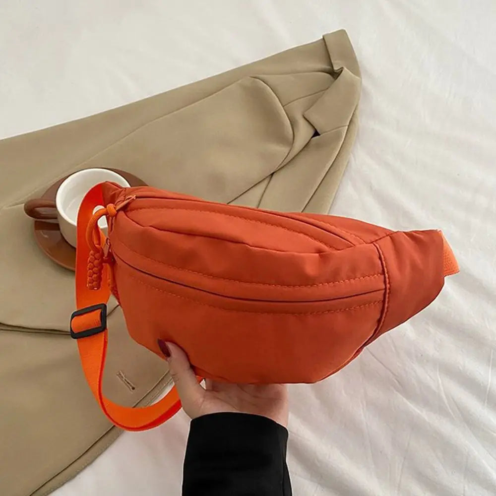 Nylon Crossbody Bags Large Capacity Korean Simplified Shoulder Bag Lightweight Solid Color Dumpling Bag Travel Sports Hobos Bag