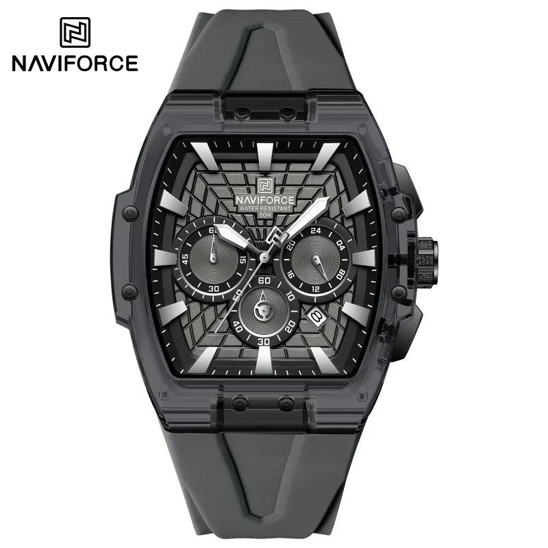 NAVIFORCE Top Brand Men Watches Multifunctional Chronograph Luminous Hands 30m Waterproof Silicone Strap Original Man Watch