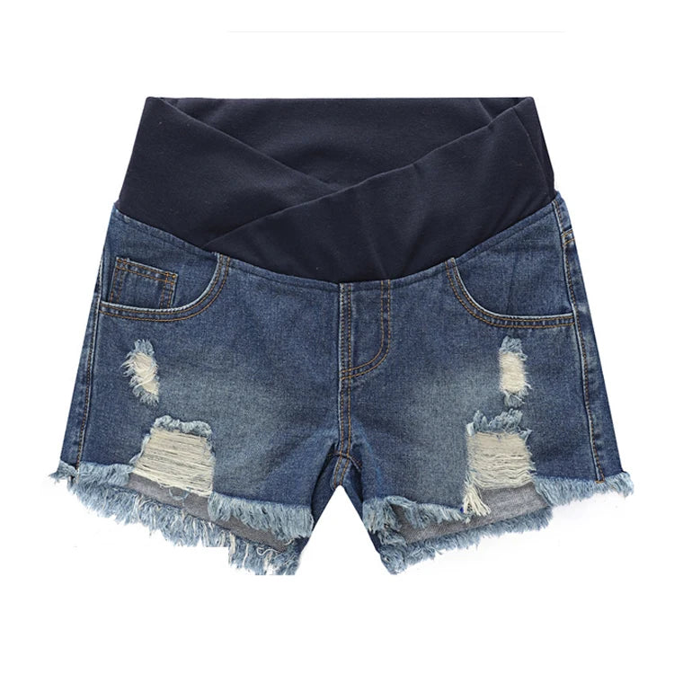 Large Size Maternity Shorts High Waisted Elastic Pregnancy Denim Pants Summer Short Jeans for Pregnant Women