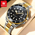 OLEVS 5885 Men's Watches Business Stainless Steel Strap Green Quartz Watch Waterproof Calendar Luminous High Quality Wristwatch