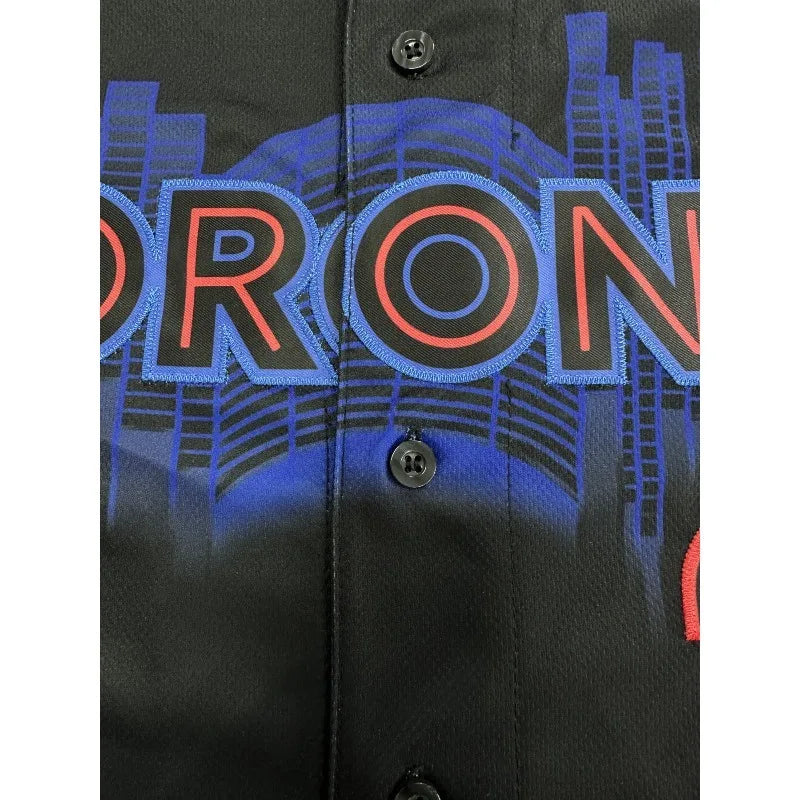 Men's Toronto #27 Embroidered Baseball Jersey Loose Fit V-Neck Short Sleeve Sports Top for Casual Wear, Outdoor Activities