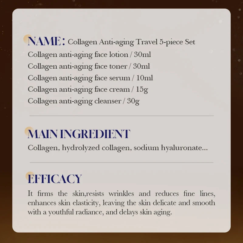 SADOER Collagen Skin Care Sets Moisturizing Face Cream Eye Cream Serum Essence Whitening Anti-Aging Facial Skin Care Kit